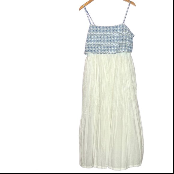 The Pyramid Collection Maxi Sun Dress Blue/White Sz L - Picture 3 of 10